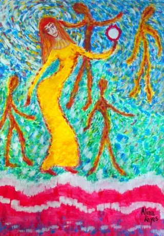 Myriam et les siens, dansant après le passage de la mer Rouge