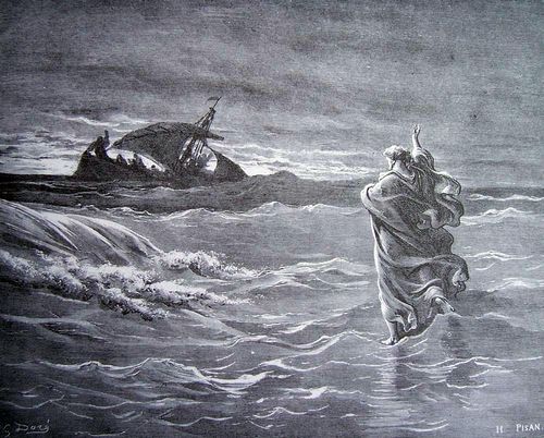 Jésus marchant sur les eaux, par Gustave Doré
